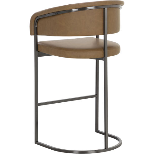 Marris 42 inch Gunmetal / Milliken Cognac Barstool